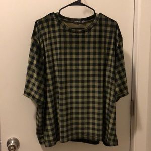 boohoo Velvet Checkered Top